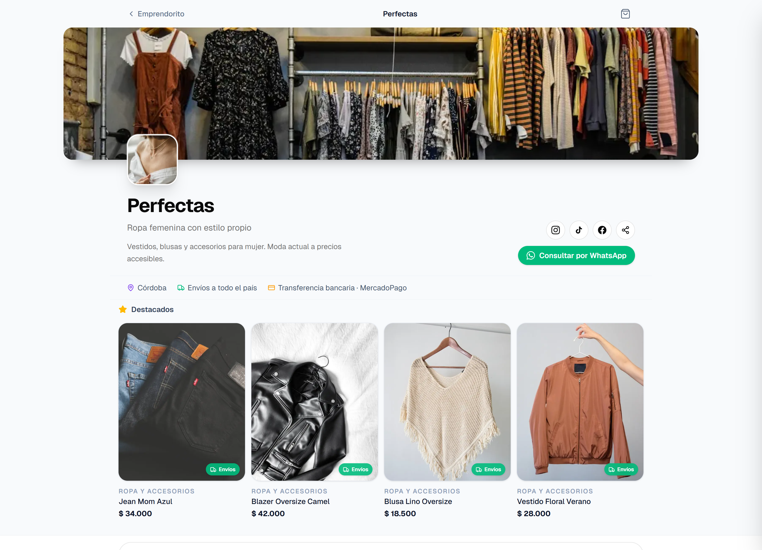 Tienda pública en Emprendorito